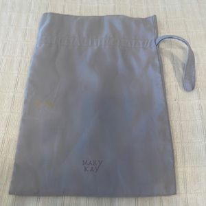 Vintage Mary Kay cosmetic bag make up drawstring cinch pouch purple pink fabric